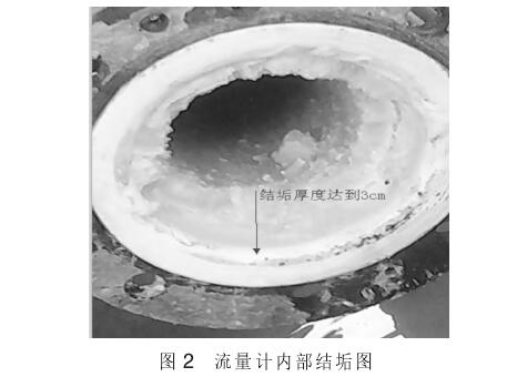 電(diàn)磁流(liú)量計内部結垢圖例