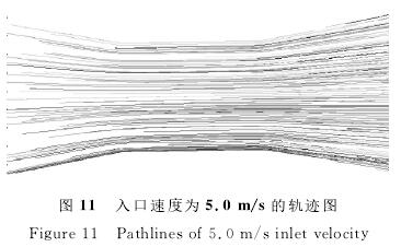 電磁流量(liàng)計入(rù)口速(sù)度(dù)爲(wèi)5.0/s的軌(guǐ)迹(jì)圖
