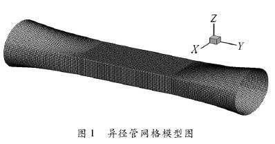 電磁(cí)流量(liàng)計異徑(jìng)管網格模型圖