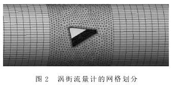 渦街(jiē)流量計的(de)網格劃分(fèn)圖示(shì)