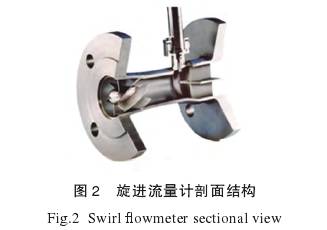 旋進漩渦(wō)流量計剖面(miàn)結構(gòu)圖